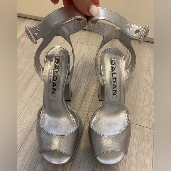 Baldan Leather Platform Sandals 5.5” Heels Shoes Sz 37 ~Light signs of preloved - Picture 3 of 11